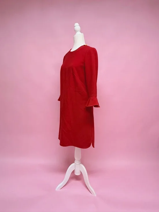 Ann Taylor Red Flare-Sleeve Shift Dress - Picture 6 of 9